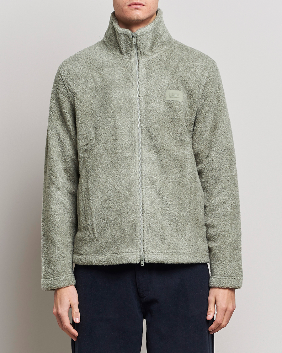 Herr | Fleecetröjor | NN07 | Nil Pile Full Zip Jacket Forest Mint