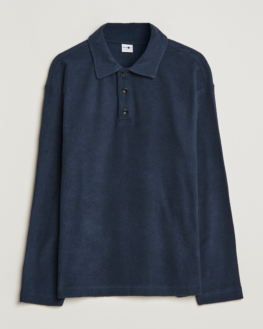Herr | Tröjor | NN07 | Joey Terry Long Sleeve Polo Navy Blue