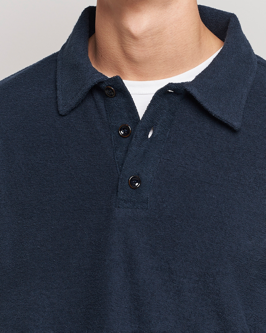 Herr | Tröjor | NN07 | Joey Terry Long Sleeve Polo Navy Blue