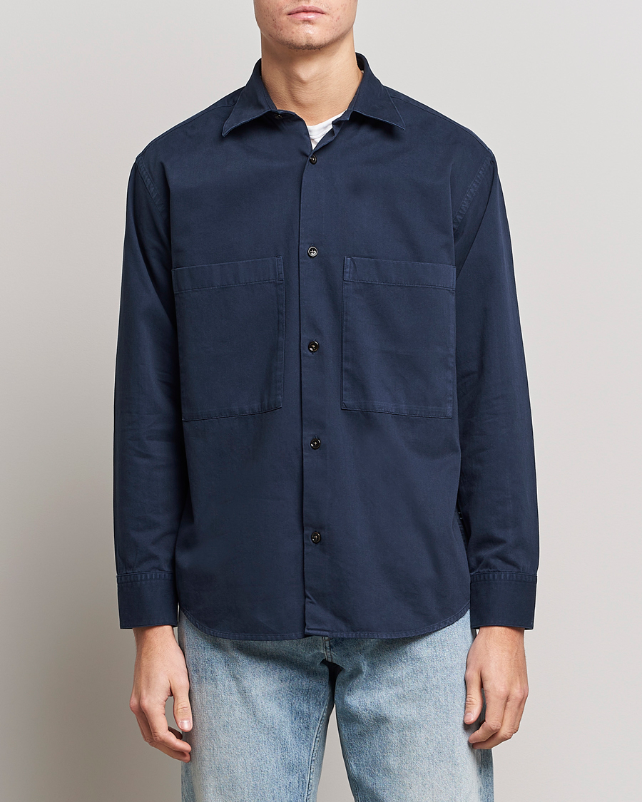 Herr | Skjortor | NN07 | Freddy Pocket Overshirt Navy Blue