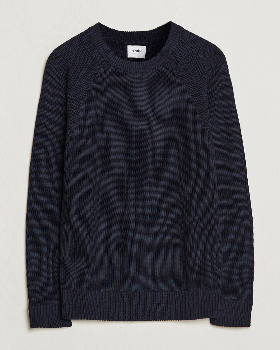 Herr | Tröjor | NN07 | Jacobo Organic Cotton Knitted Sweater Navy