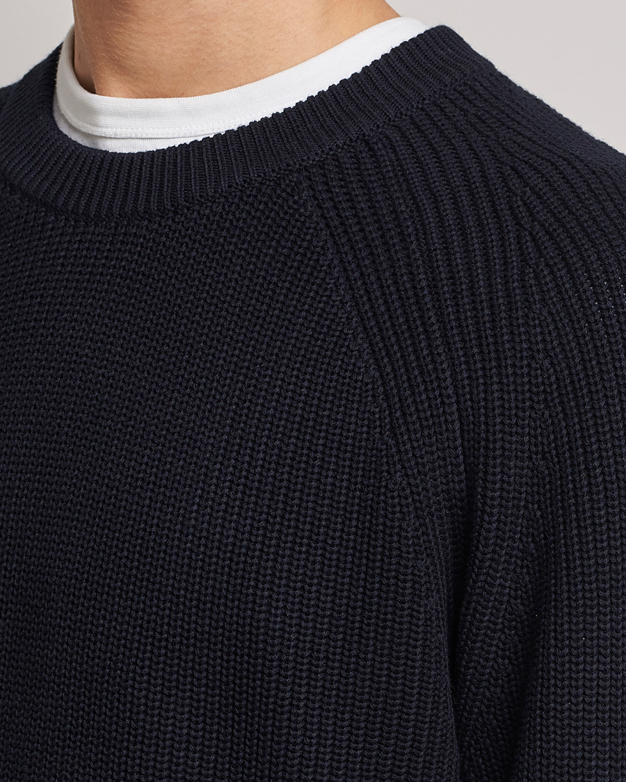 Herr | Tröjor | NN07 | Jacobo Organic Cotton Knitted Sweater Navy