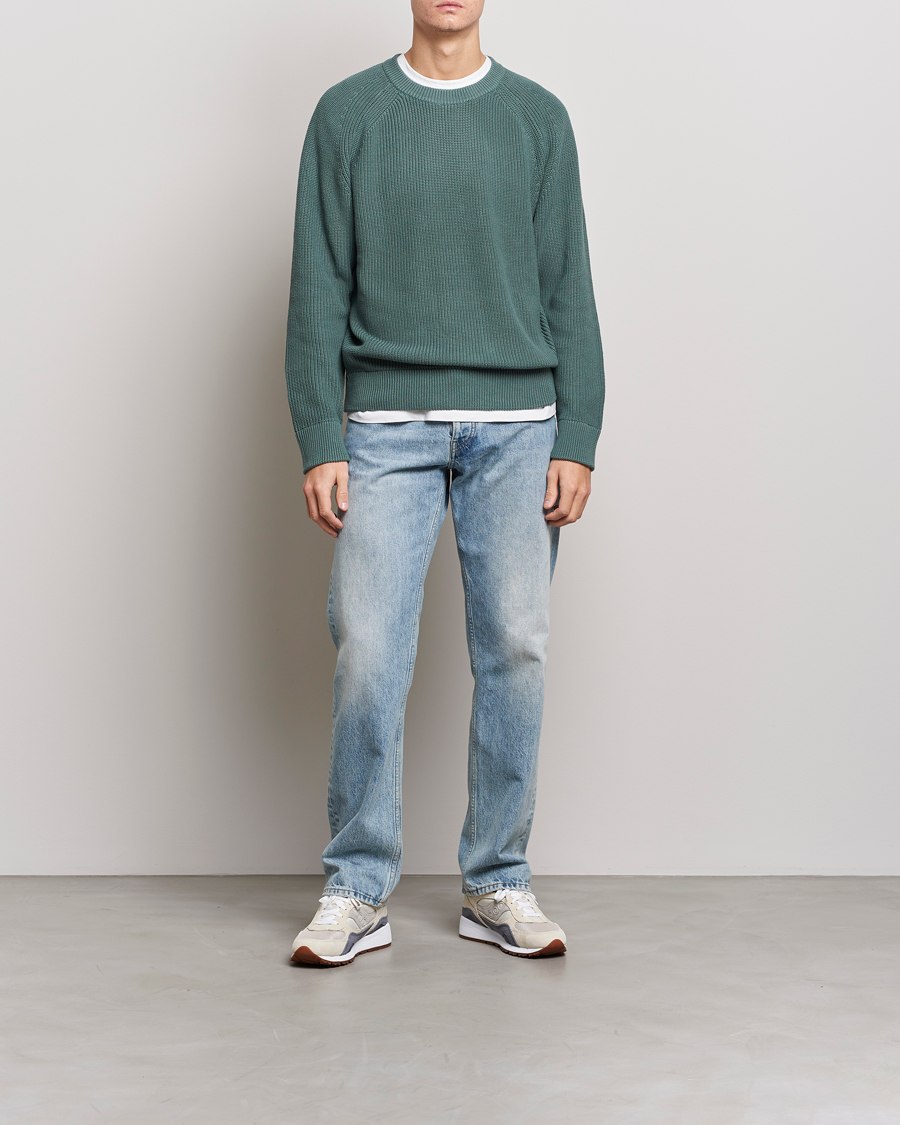Herr | Tröjor | NN07 | Jacobo Cotton Knitted Sweater Forest Mint