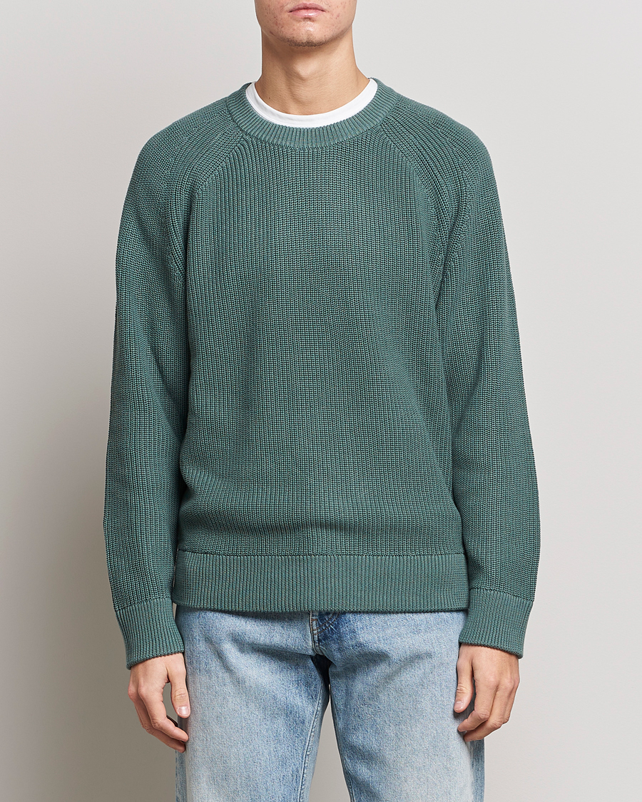 Herr | NN07 | NN07 | Jacobo Cotton Knitted Sweater Forest Mint