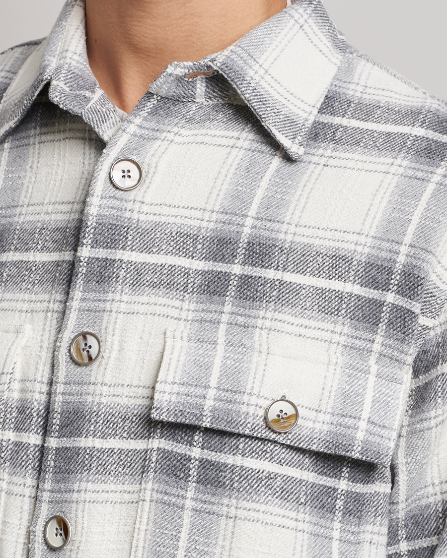 Herr | Skjortor | NN07 | Soren Cotton Checked Overhisrt Grey/White