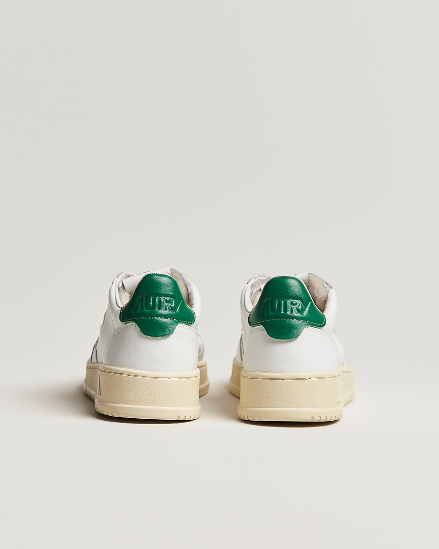 Herr | Sneakers | Autry | Medalist Low Super Soft Goat Leather Sneaker White/Green
