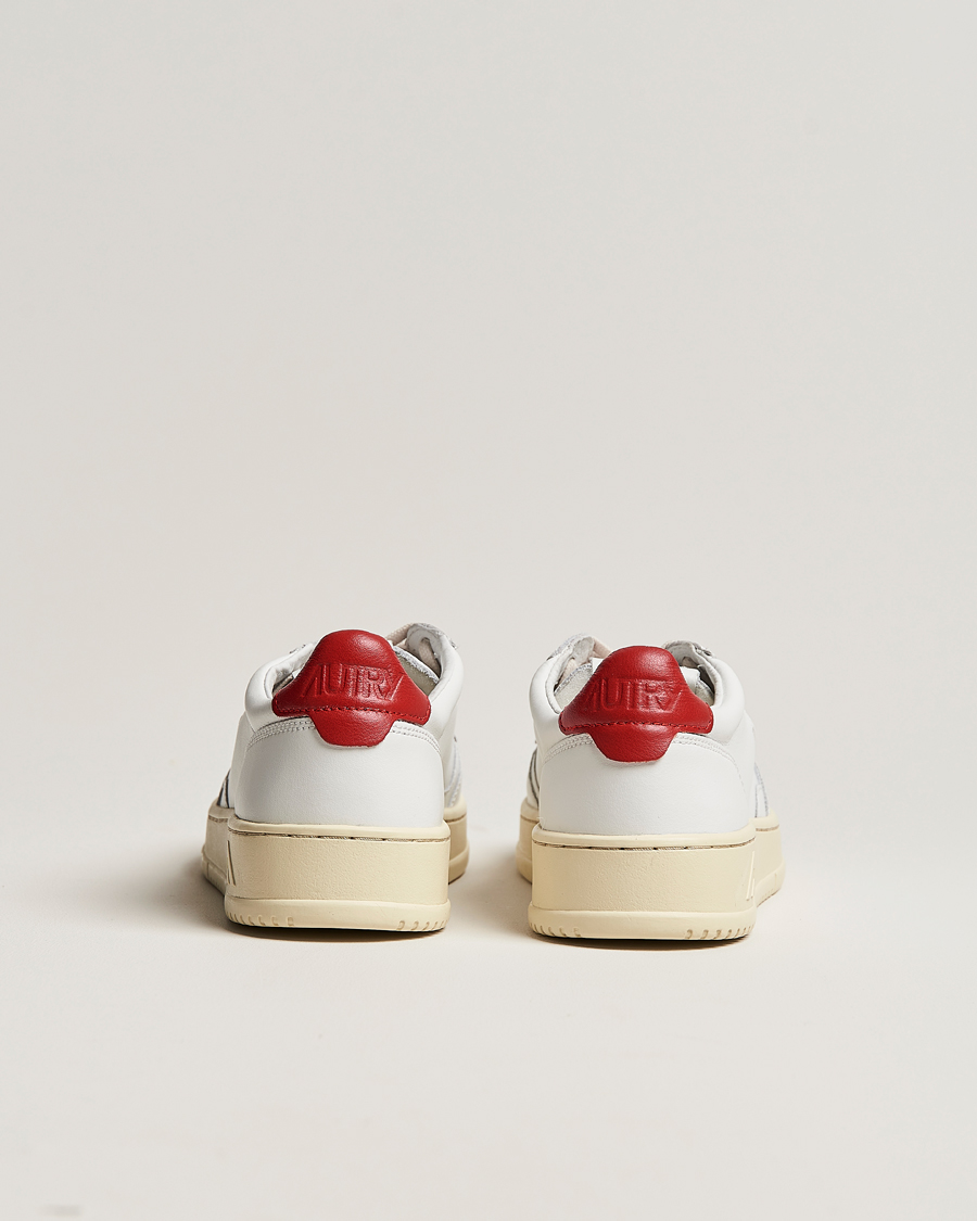 Herr | Autry Medalist Low Super Soft Leather Sneaker White/Red | Autry | Medalist Low Super Soft Leather Sneaker White/Red