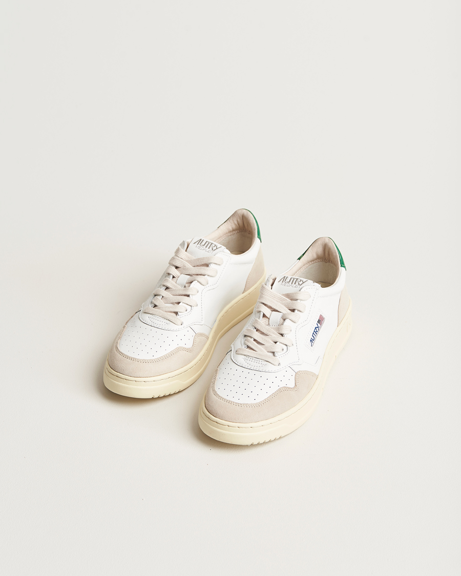 Herr | Autry Medalist Low Leather/Suede Sneaker White/Green | Autry | Medalist Low Leather/Suede Sneaker White/Green