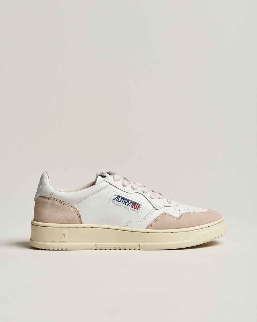 Herr | Autry Medalist Low Leather/Suede Sneaker White | Autry | Medalist Low Leather/Suede Sneaker White