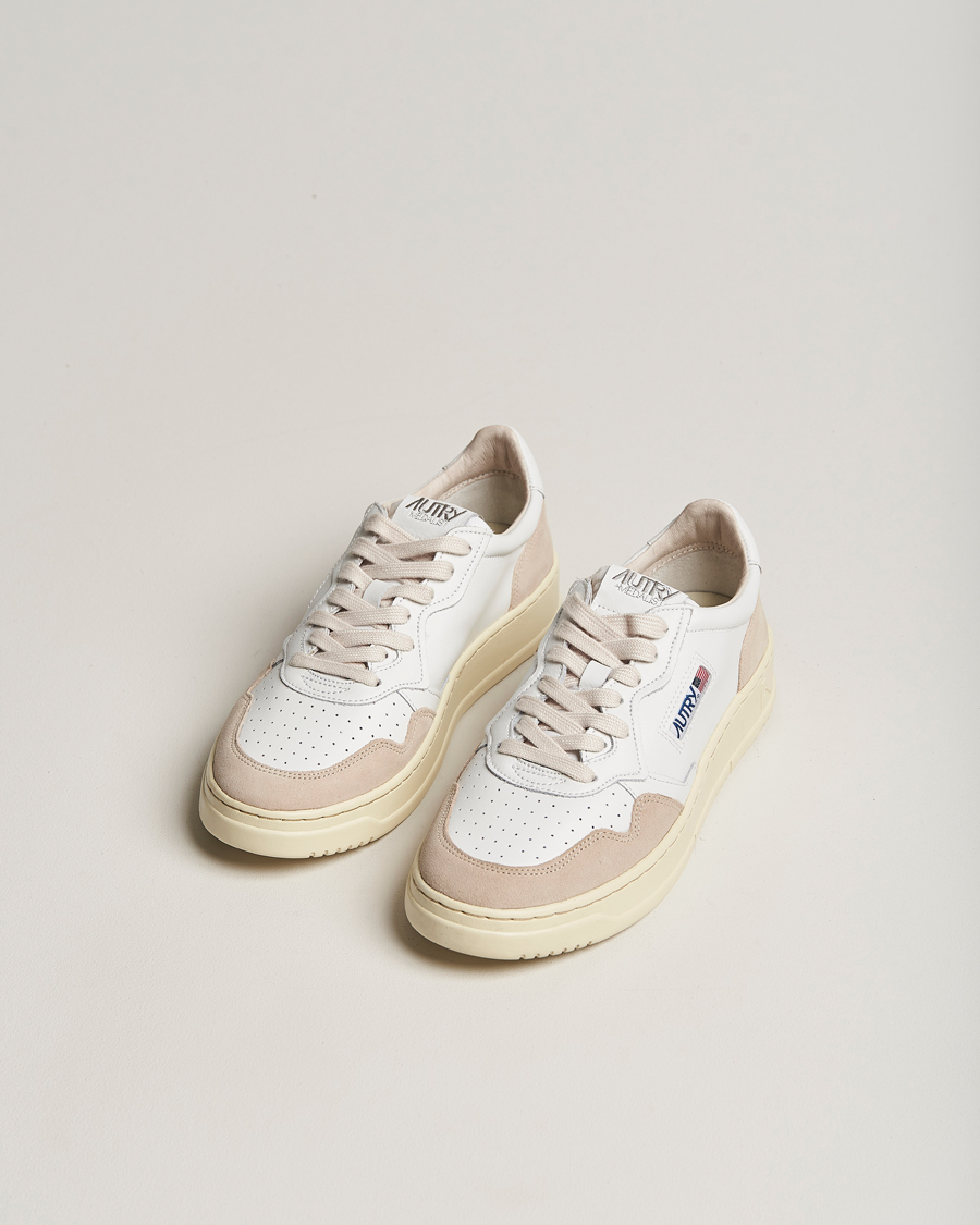 Herr | Autry Medalist Low Leather/Suede Sneaker White | Autry | Medalist Low Leather/Suede Sneaker White