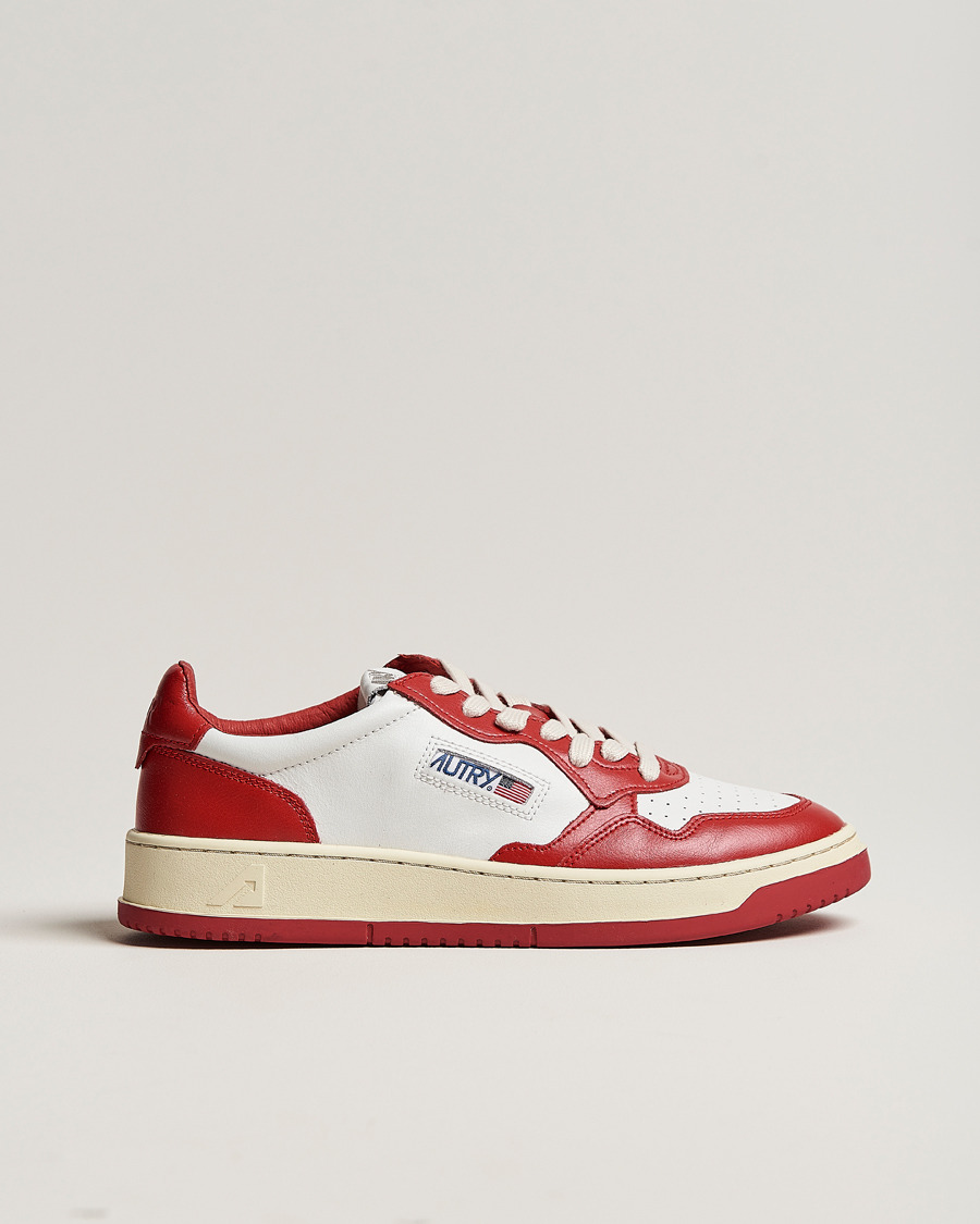 Herr | Autry Medalist Low Bicolor Leather Sneaker Red | Autry | Medalist Low Bicolor Leather Sneaker Red