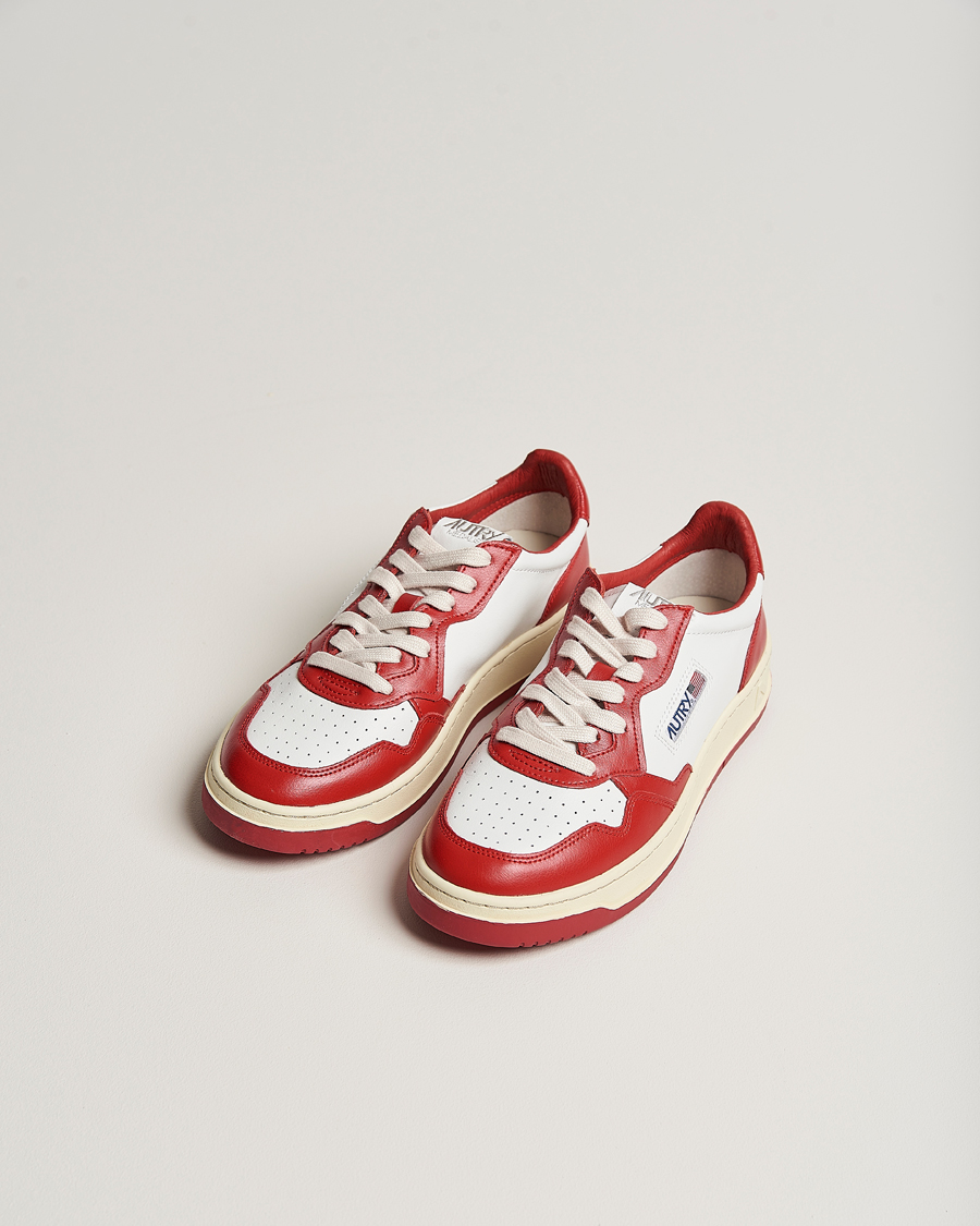 Herr |  | Autry | Medalist Low Bicolor Leather Sneaker Red
