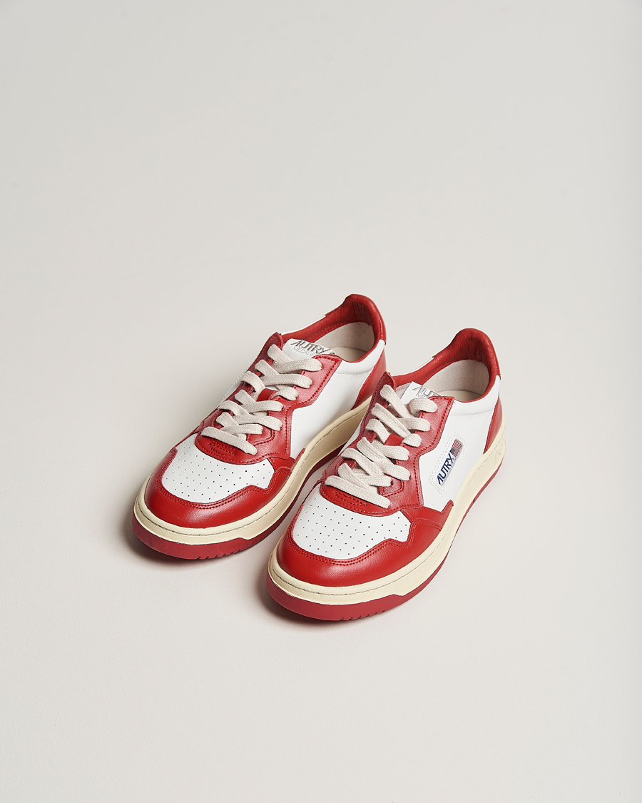 Herr | Autry Medalist Low Bicolor Leather Sneaker Red | Autry | Medalist Low Bicolor Leather Sneaker Red