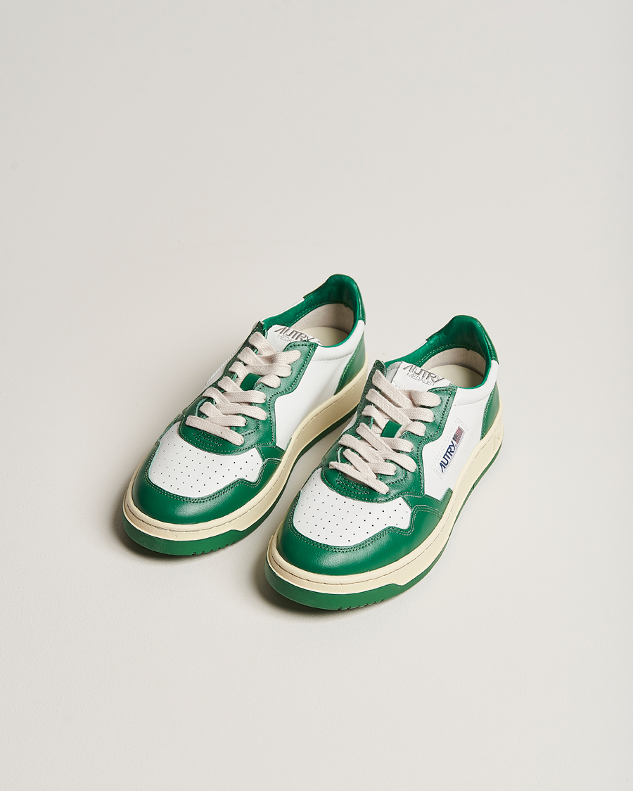 Herr | Sneakers | Autry | Medalist Low Bicolor Leather Sneaker White/Green