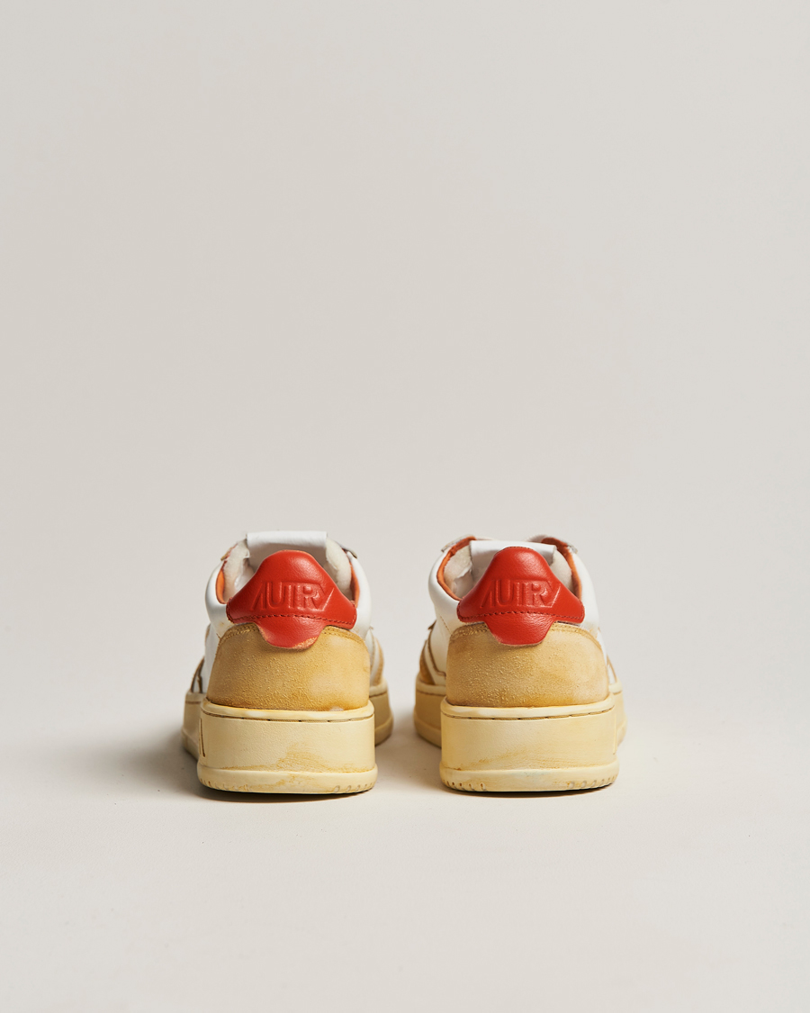 Herr | Autry Super Vintage Low Leather/Suede Sneaker Leat White/Orange | Autry | Super Vintage Low Leather/Suede Sneaker Leat White/Orange