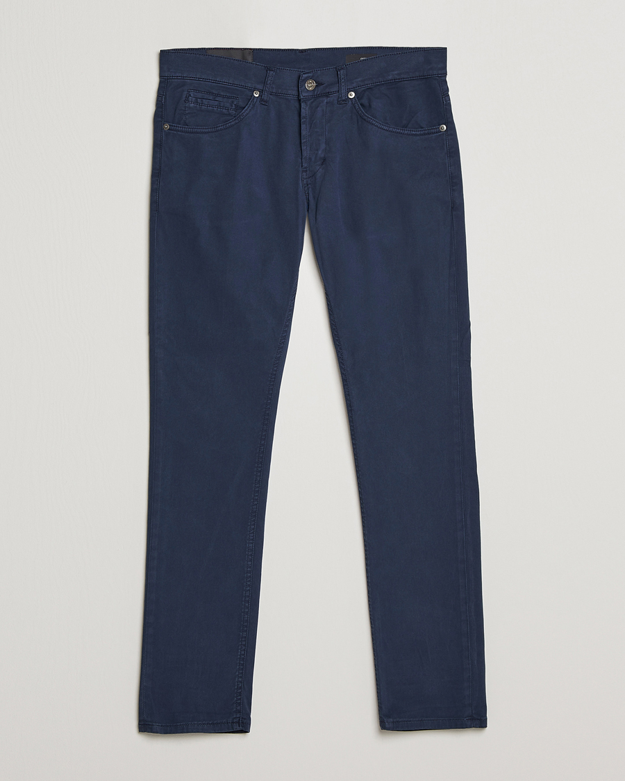 Herr | Byxor | Dondup | George Gabardine 5-Pocket Navy