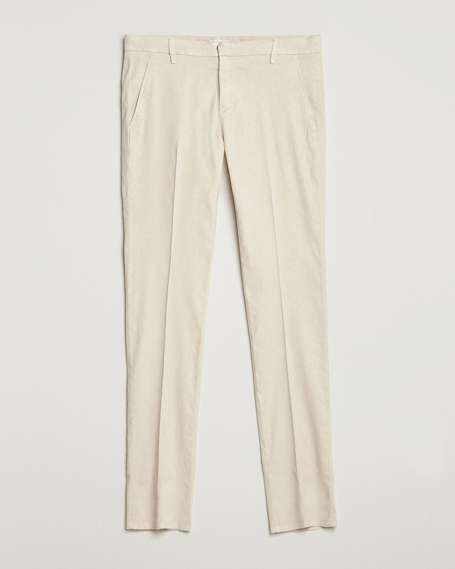 Herr | Byxor | Dondup | Gaubert Linen Stretch Chinos Light Oat