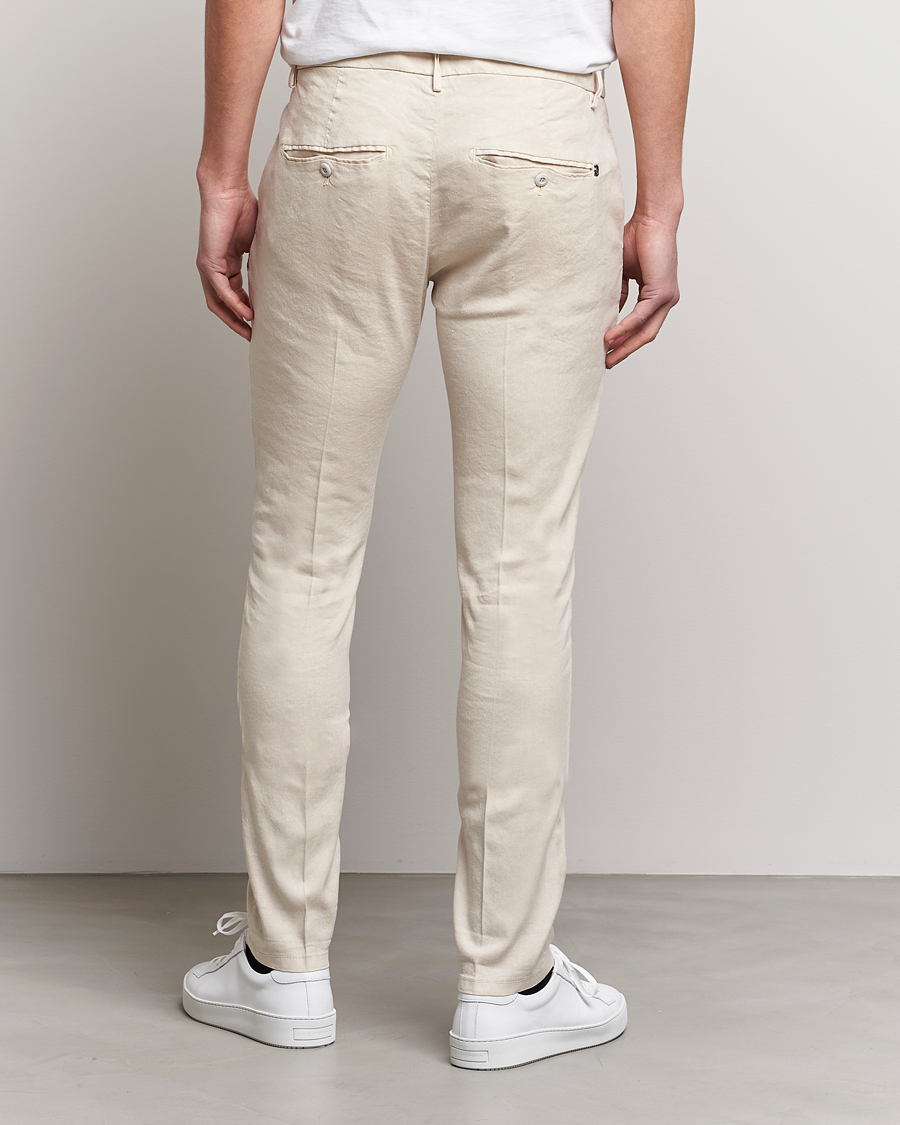 Herr | Byxor | Dondup | Gaubert Linen Stretch Chinos Light Oat