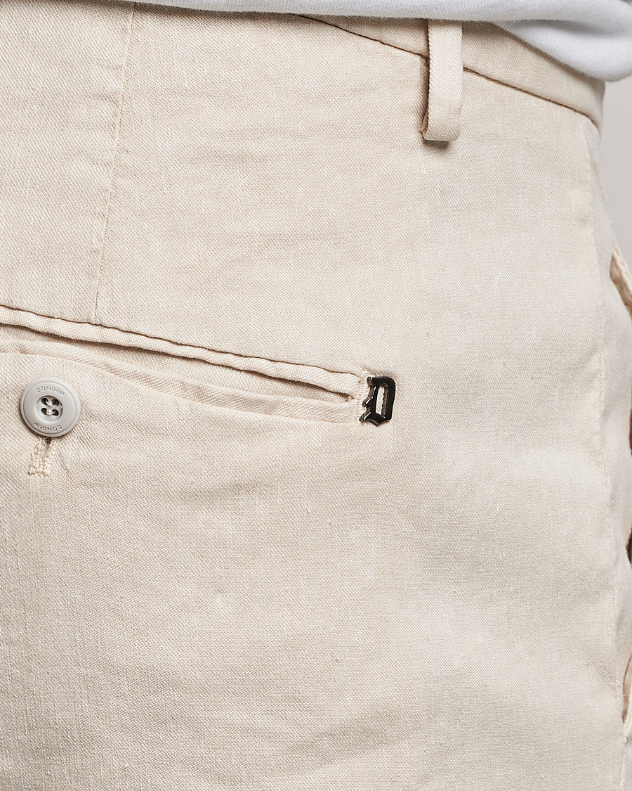 Herr | Byxor | Dondup | Gaubert Linen Stretch Chinos Light Oat