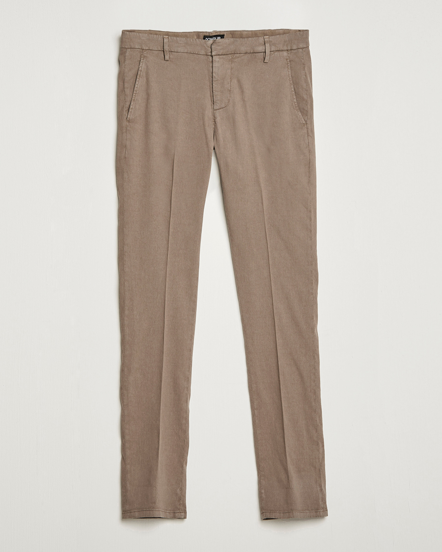 Herr | Byxor | Dondup | Gaubert Linen Stretch Chinos Light Brown