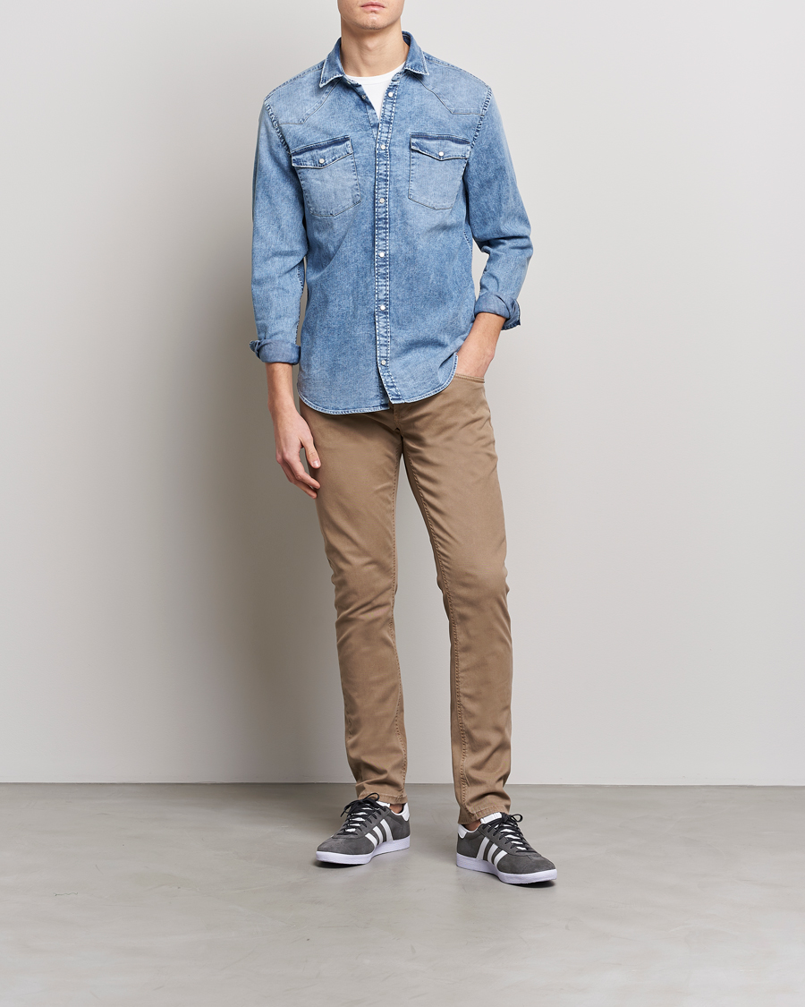 Herr | Skjortor | Dondup | Denim Shirt Light Blue