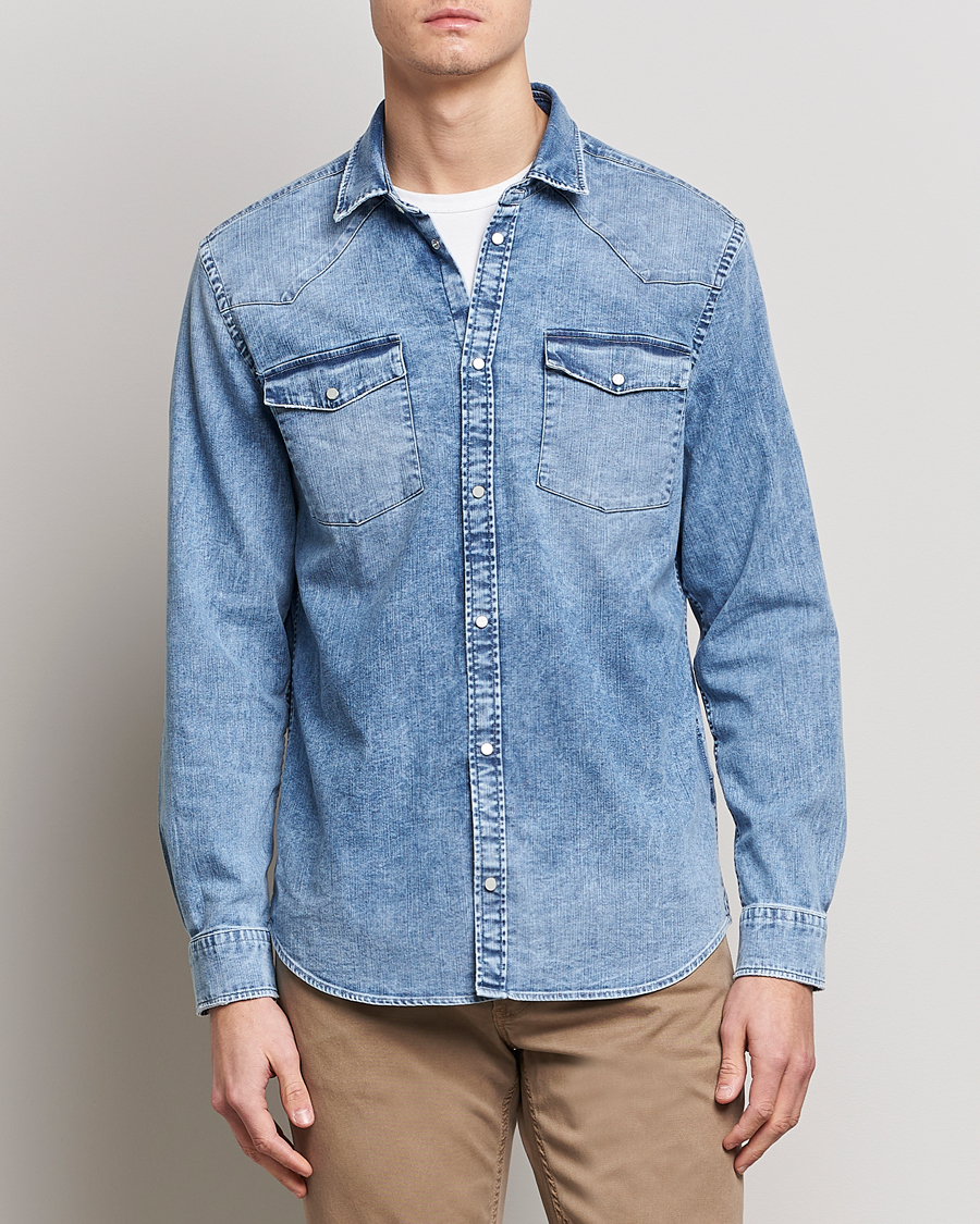 Herr | Skjortor | Dondup | Denim Shirt Light Blue