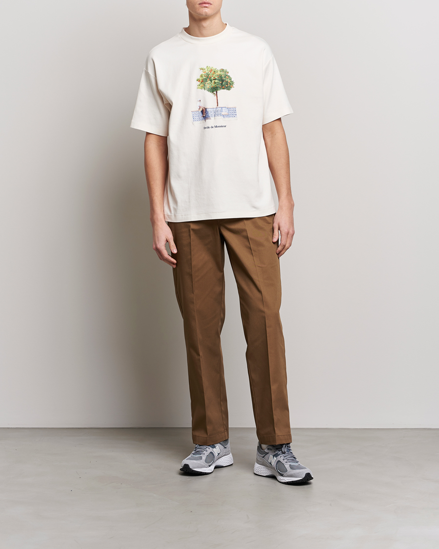 Herr | T-Shirts | Drôle de Monsieur | Oranger Print T-Shirt Off White