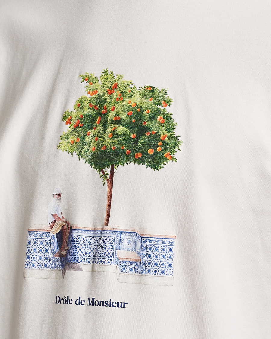 Herr | T-Shirts | Drôle de Monsieur | Oranger Print T-Shirt Off White