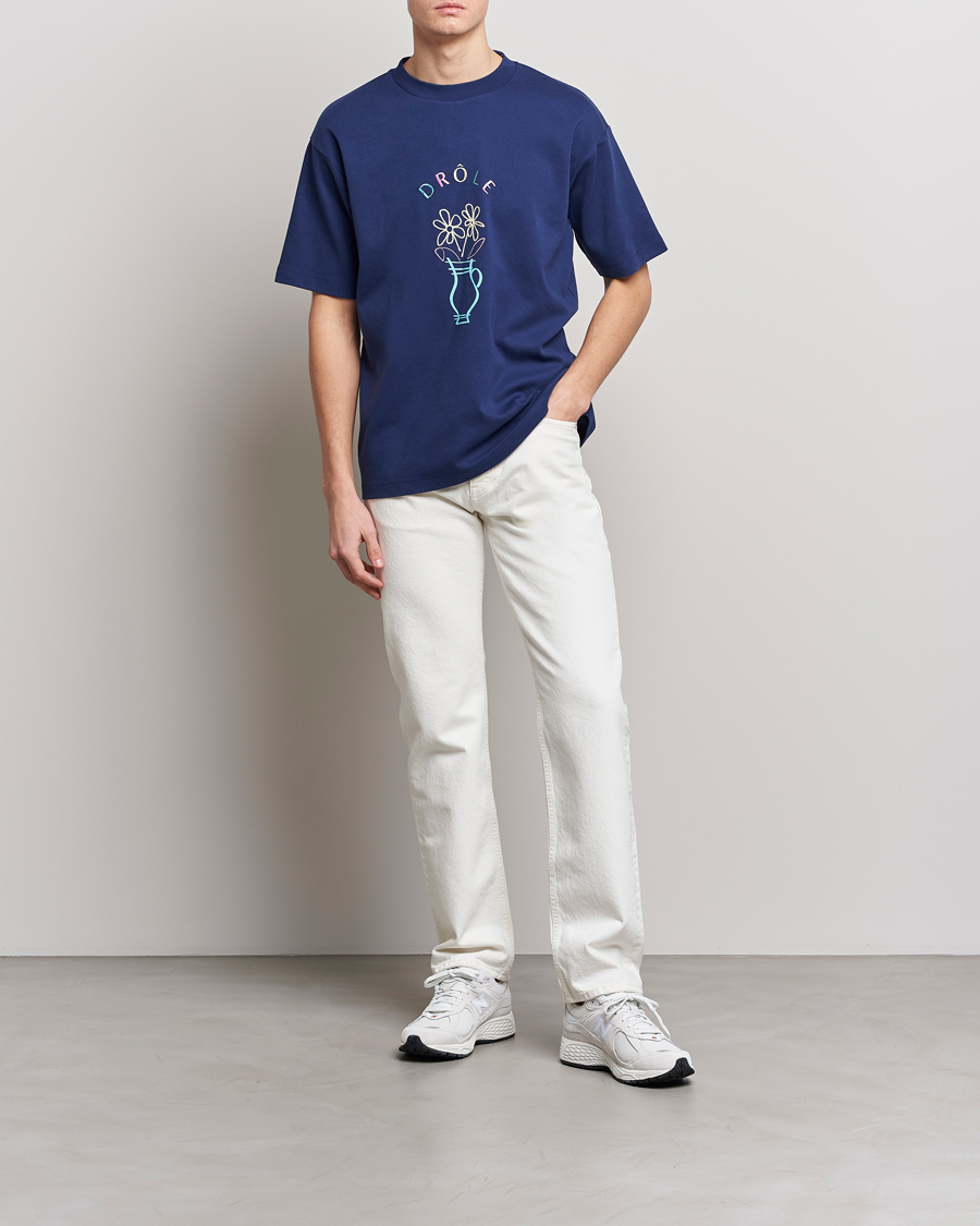 Herr | T-Shirts | Drôle de Monsieur | Pot de Fleur T-Shirt Navy