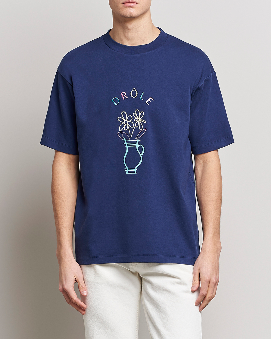 Herr | T-Shirts | Drôle de Monsieur | Pot de Fleur T-Shirt Navy