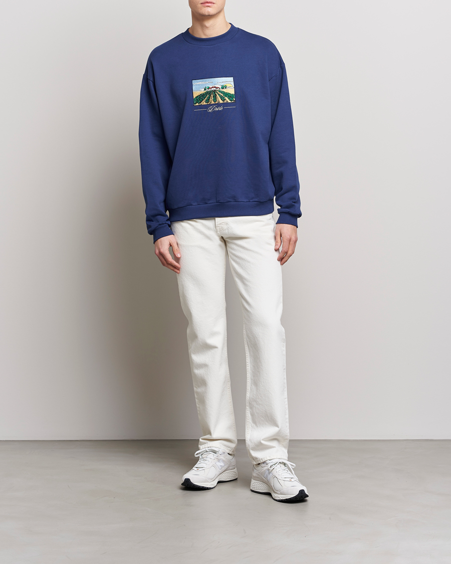Herr | Tröjor | Drôle de Monsieur | Vignes Embroidered Sweatshirt Navy