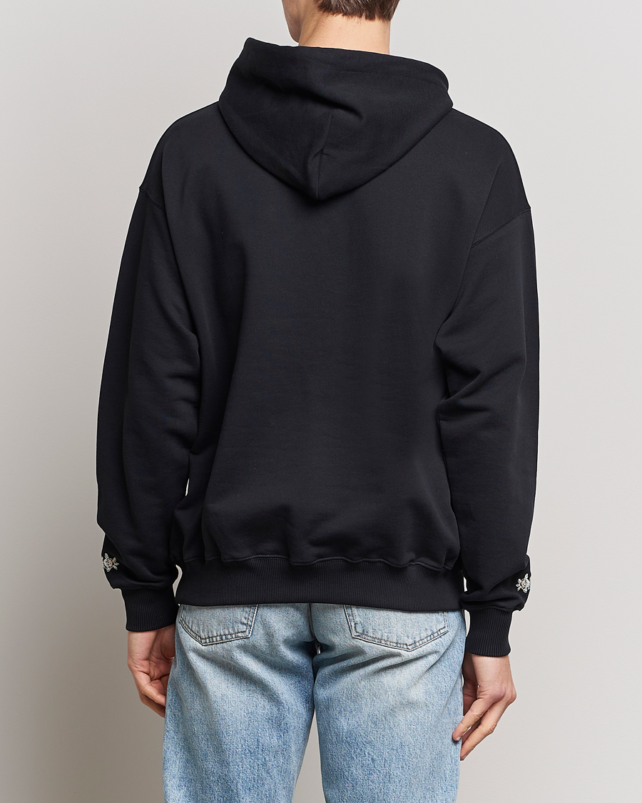 Herr | Tröjor | Drôle de Monsieur | Fleur Embroidered Hoodie Black