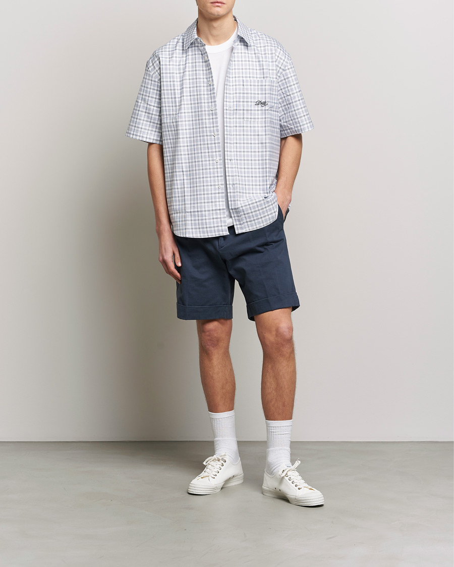 Herr | Skjortor | Drôle de Monsieur | Short Sleeve Signature Shirt Blue Check