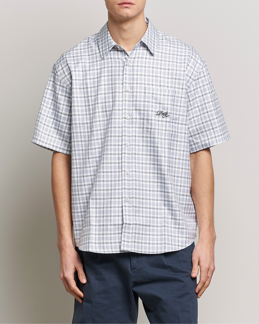 Herr | Skjortor | Drôle de Monsieur | Short Sleeve Signature Shirt Blue Check