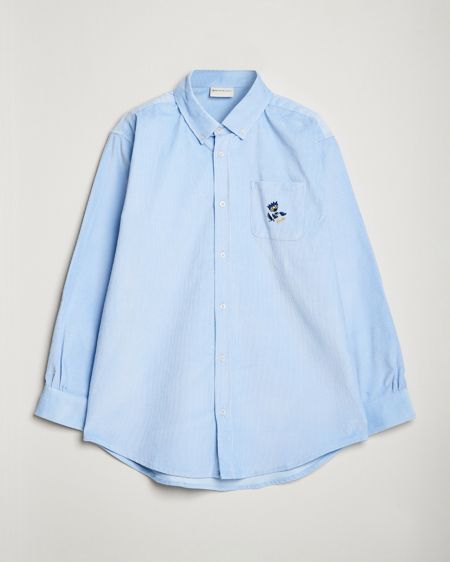 Herr | Skjortor | Drôle de Monsieur | Fleur Corduroy Shirt Light Blue