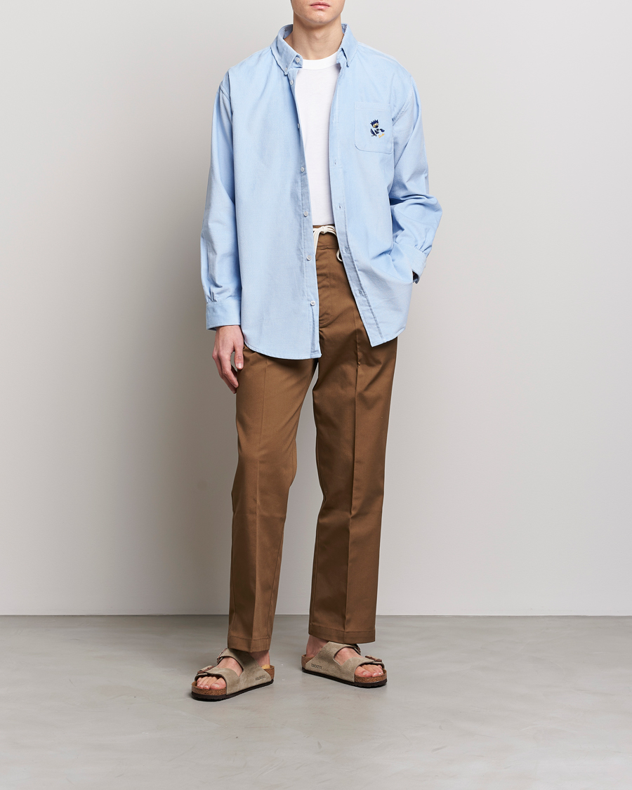 Herr | Skjortor | Drôle de Monsieur | Fleur Corduroy Shirt Light Blue