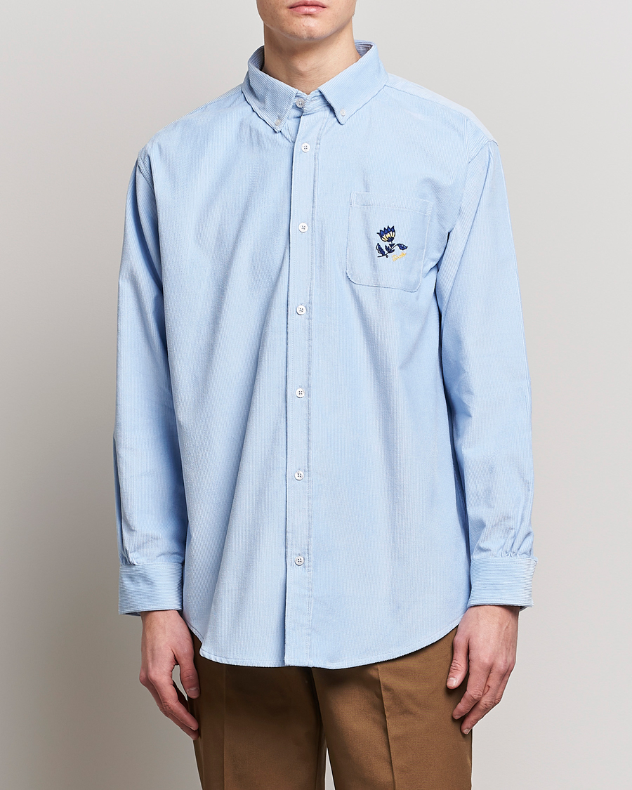 Herr | Manchesterskjortor | Drôle de Monsieur | Fleur Corduroy Shirt Light Blue