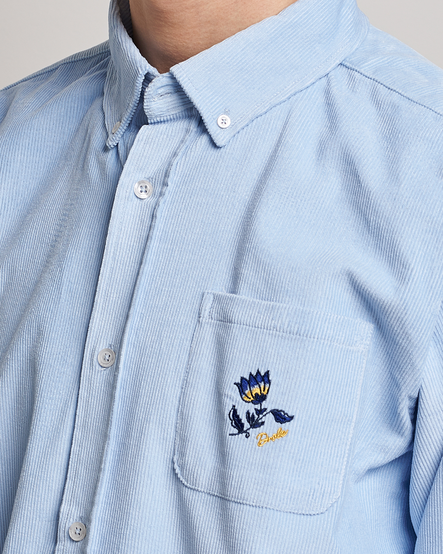 Herr | Skjortor | Drôle de Monsieur | Fleur Corduroy Shirt Light Blue