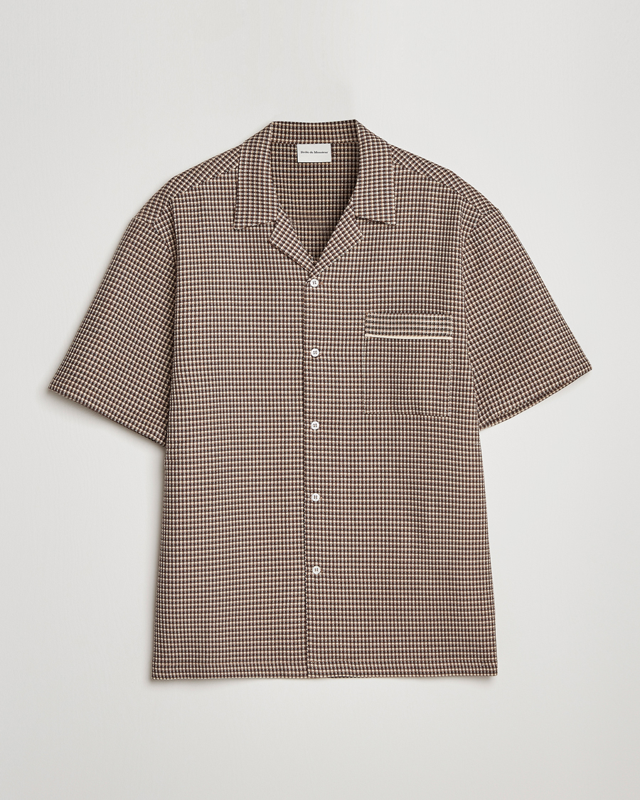 Herr | Skjortor | Drôle de Monsieur | Jacquard Bowling Shirt Brown