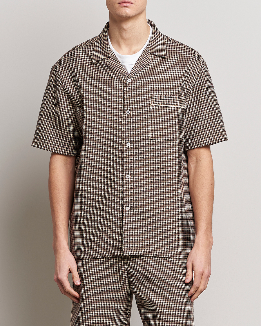 Herr | Skjortor | Drôle de Monsieur | Jacquard Bowling Shirt Brown
