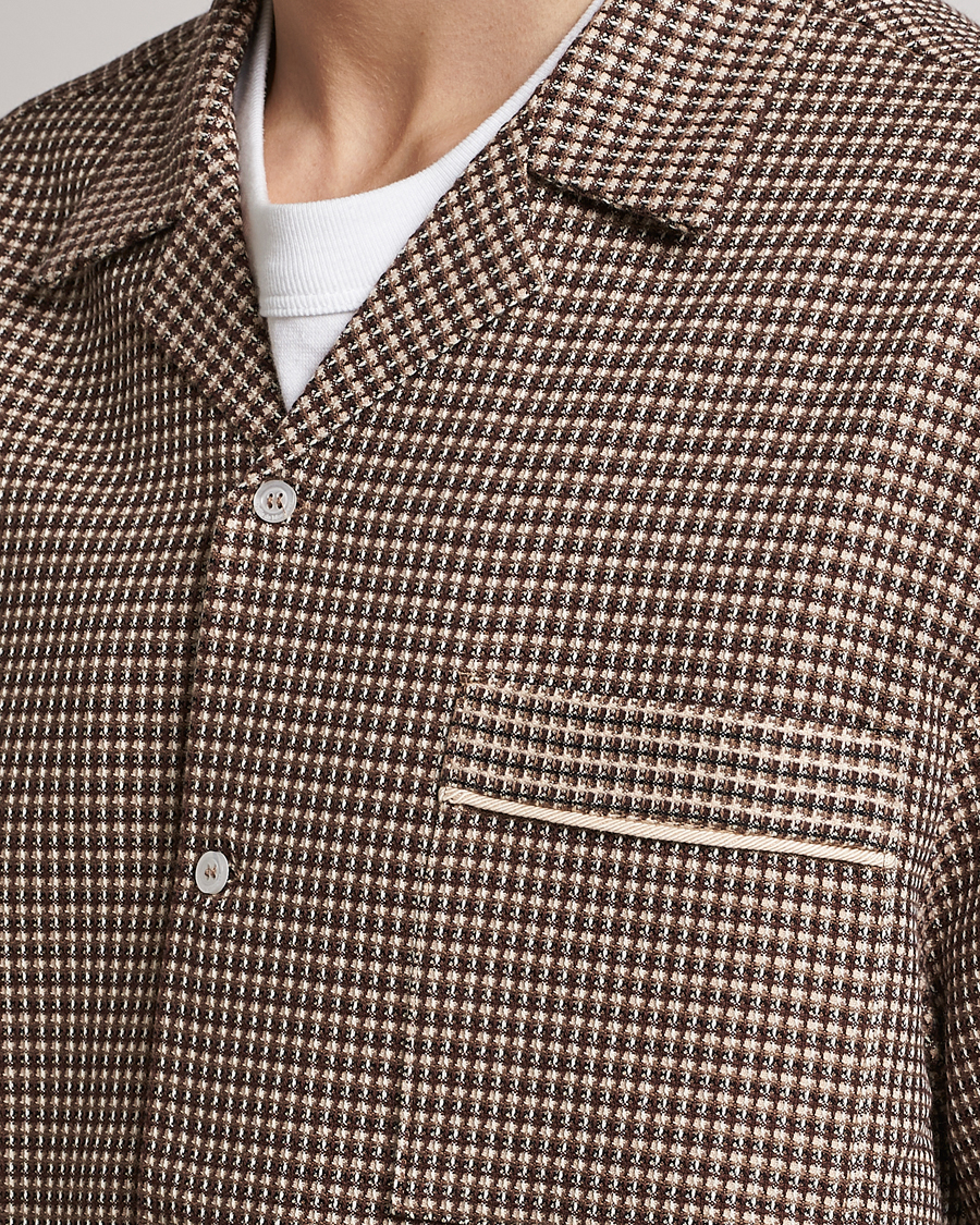 Herr | Skjortor | Drôle de Monsieur | Jacquard Bowling Shirt Brown