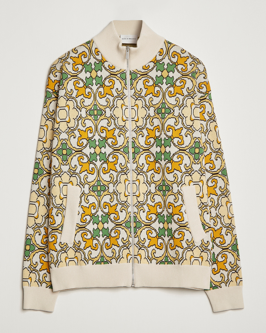 Herr | Jackor | Drôle de Monsieur | Jacquard Ornaments Zip Blouson Yellow/Green