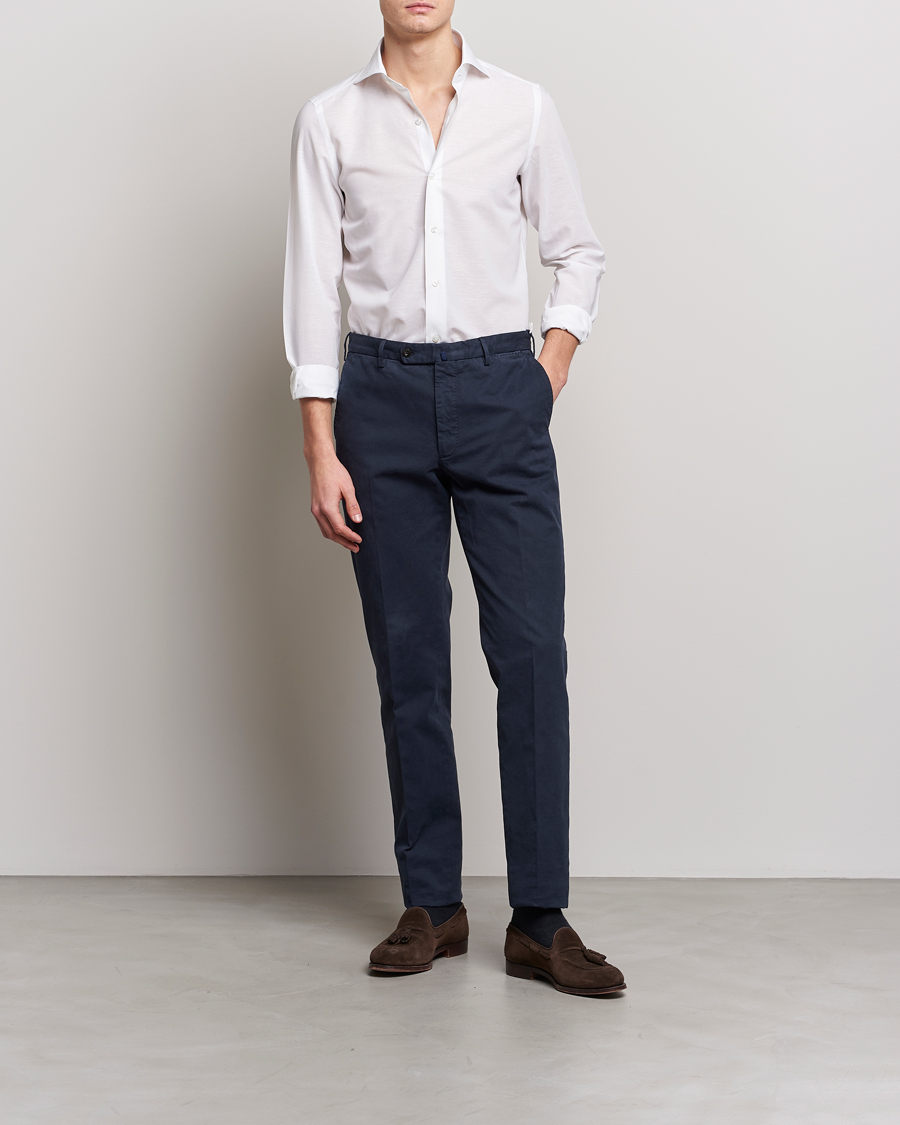 Herr | Skjortor | Finamore Napoli | Milano Slim Linen Dress Shirt White