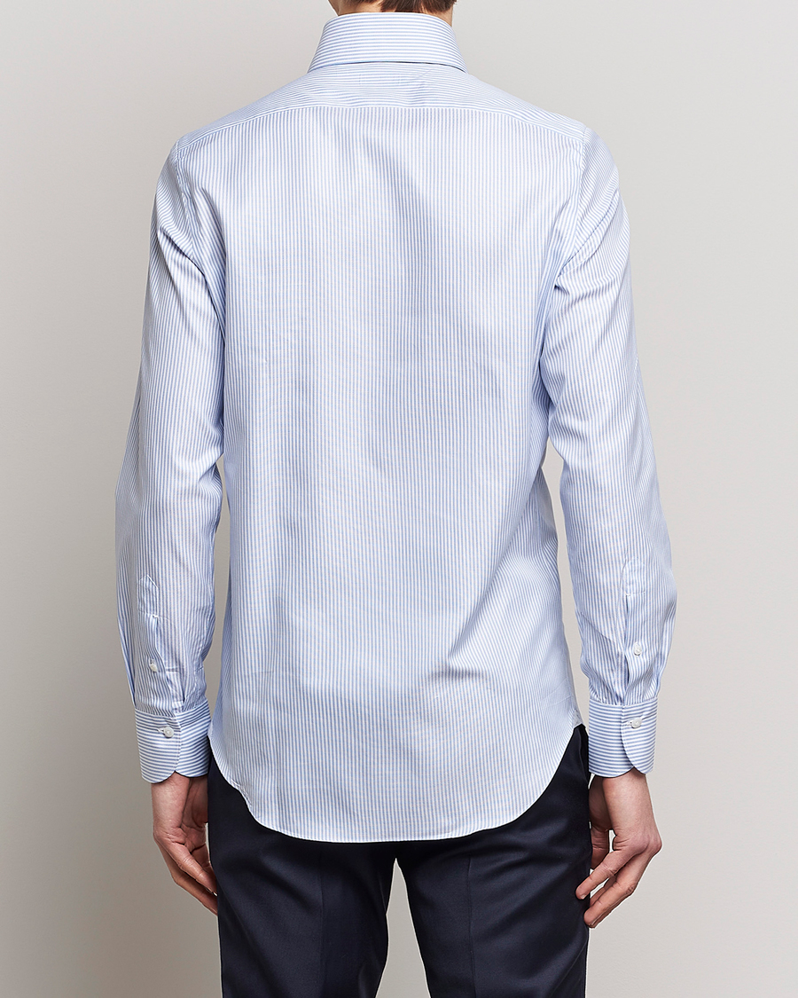 Herr | Skjortor | Finamore Napoli | Milano Slim Oxford Button Down Shirt Blue Stripe