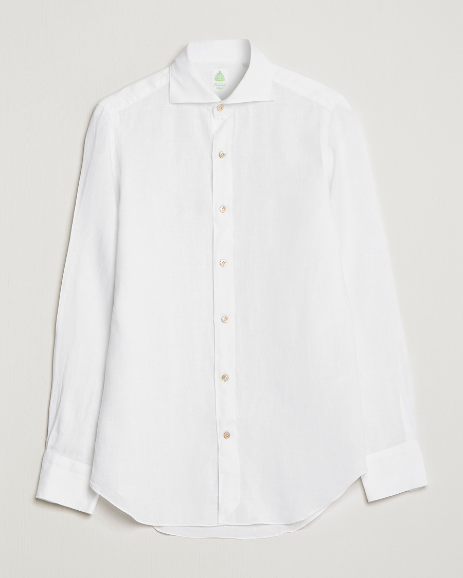 Herr | Skjortor | Finamore Napoli | Tokyo Slim Linen Shirt White