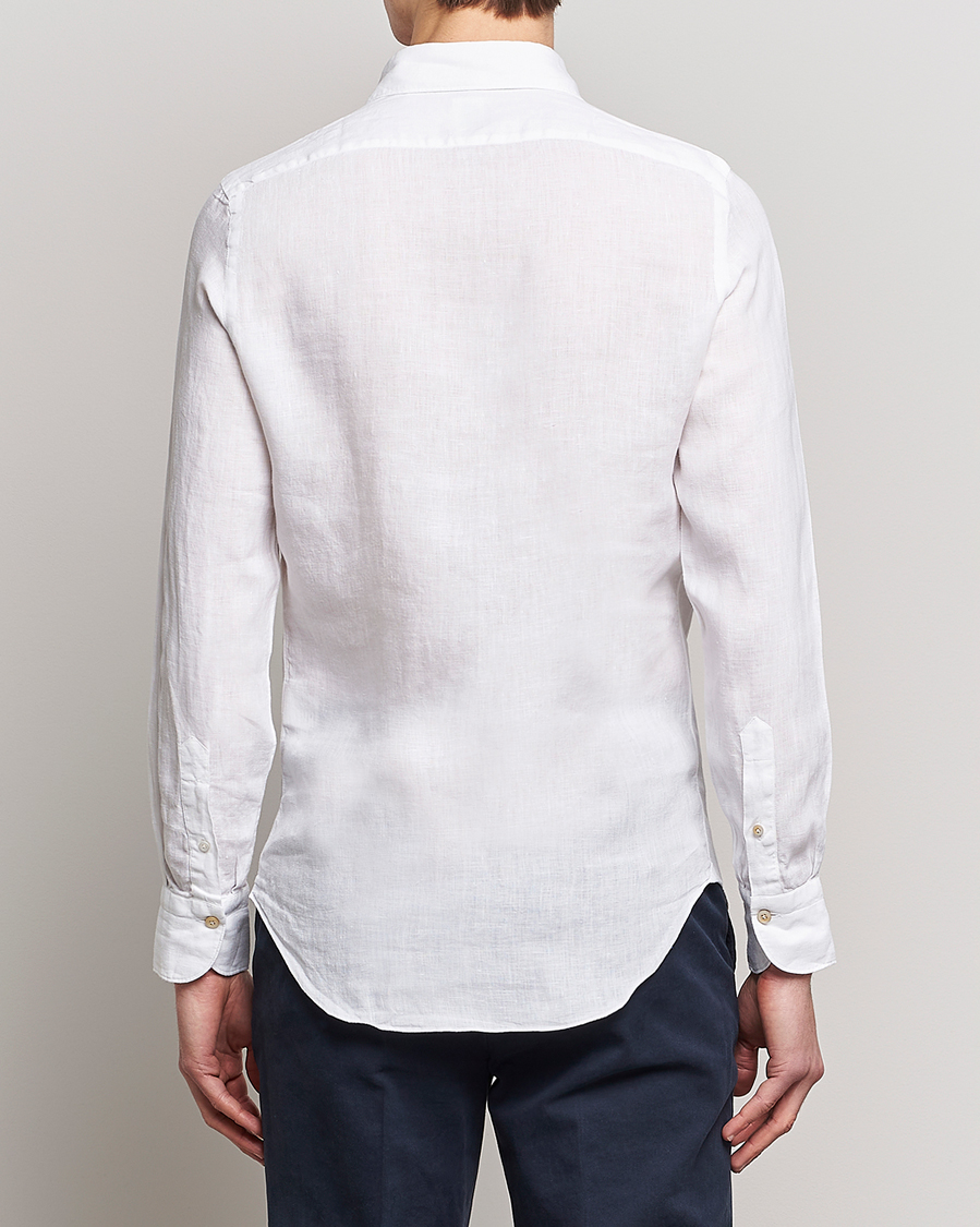 Herr | Skjortor | Finamore Napoli | Tokyo Slim Linen Shirt White