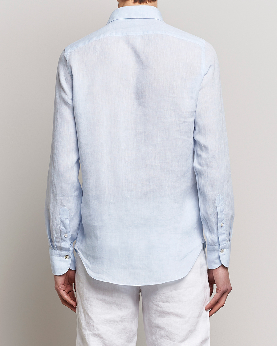 Herr | Skjortor | Finamore Napoli | Tokyo Slim Linen Shirt Light Blue