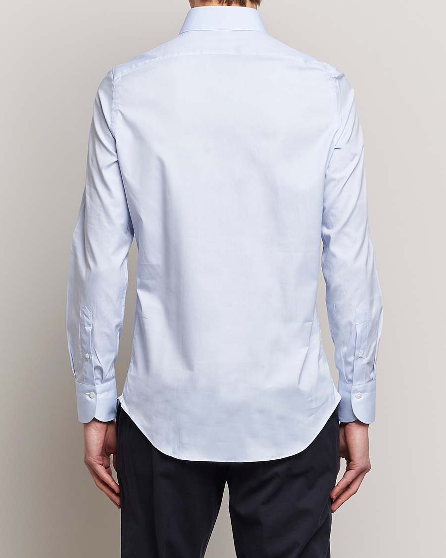 Herr | Skjortor | Finamore Napoli | Tokyo Slim Oxford Popover Shirt Light Blue