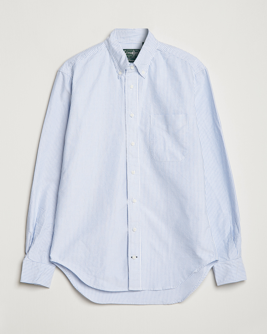 Herr | Skjortor | Gitman Vintage | Button Down Oxford Shirt Blue Stripe