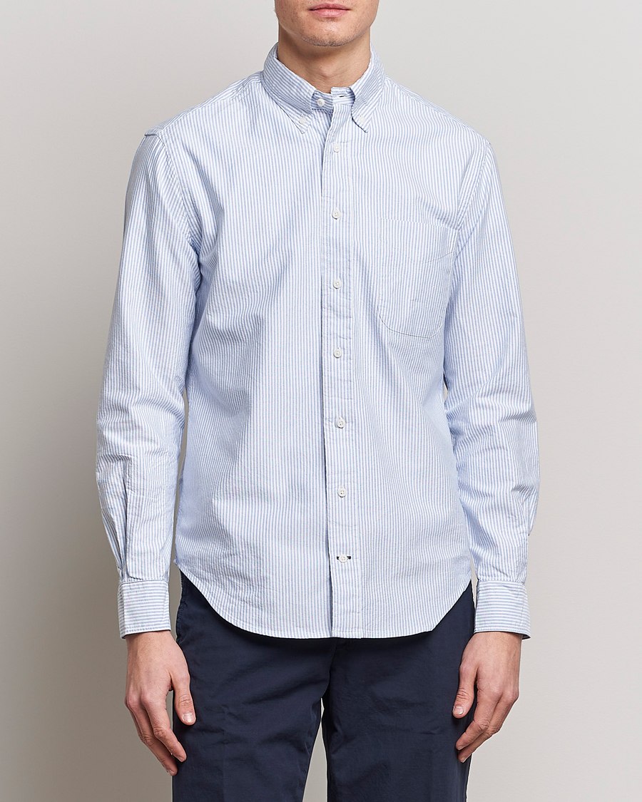 Herr | Skjortor | Gitman Vintage | Button Down Oxford Shirt Blue Stripe